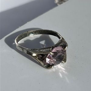 Sterling Silver Espo Amethyst Stone Vintage Ring